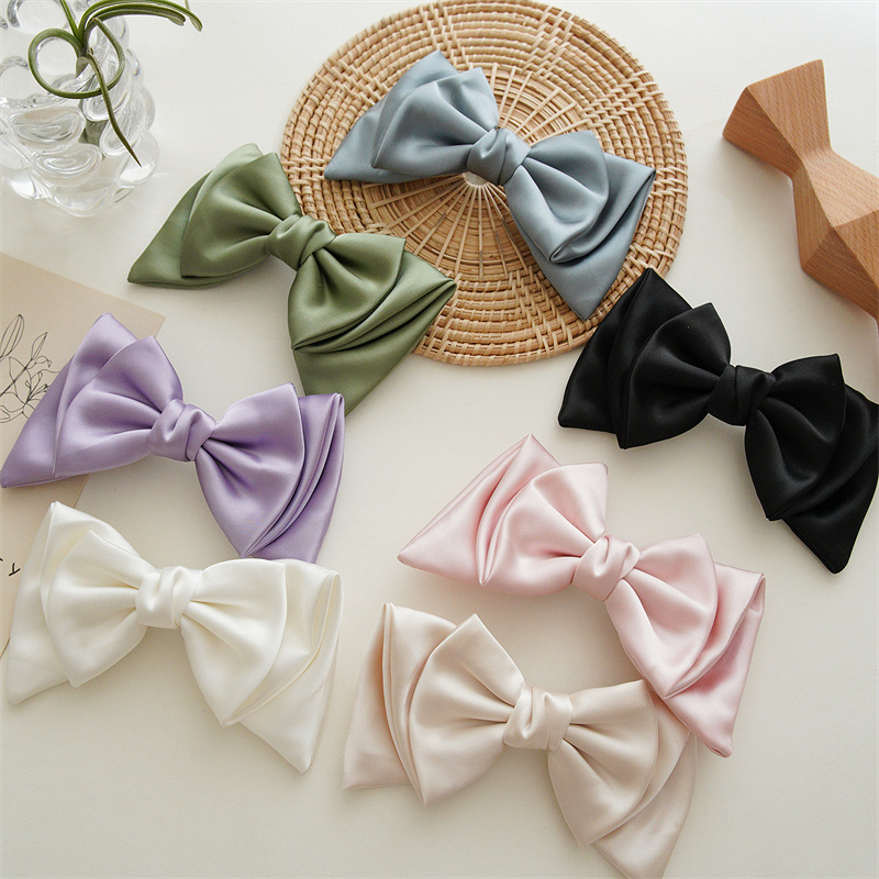 Women's Cute Sweet Bow Knot Satin Hair Clip display picture 2