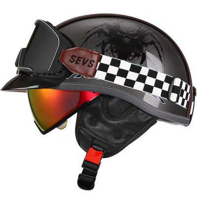 Motosiklet kaskı (dəbilqə) – Helmet for Men and Women Summer - bright-gray-demon-hunter-aurora-red-mirrormig-large-frame-goggles-m