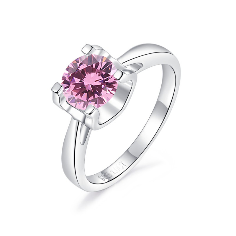 Douyin Kuaishou Live Broadcast Classic Bull Head 1 Carat S925 Silver Plated 18K Gold Women's Engagement Ring Versatile and Fashionable