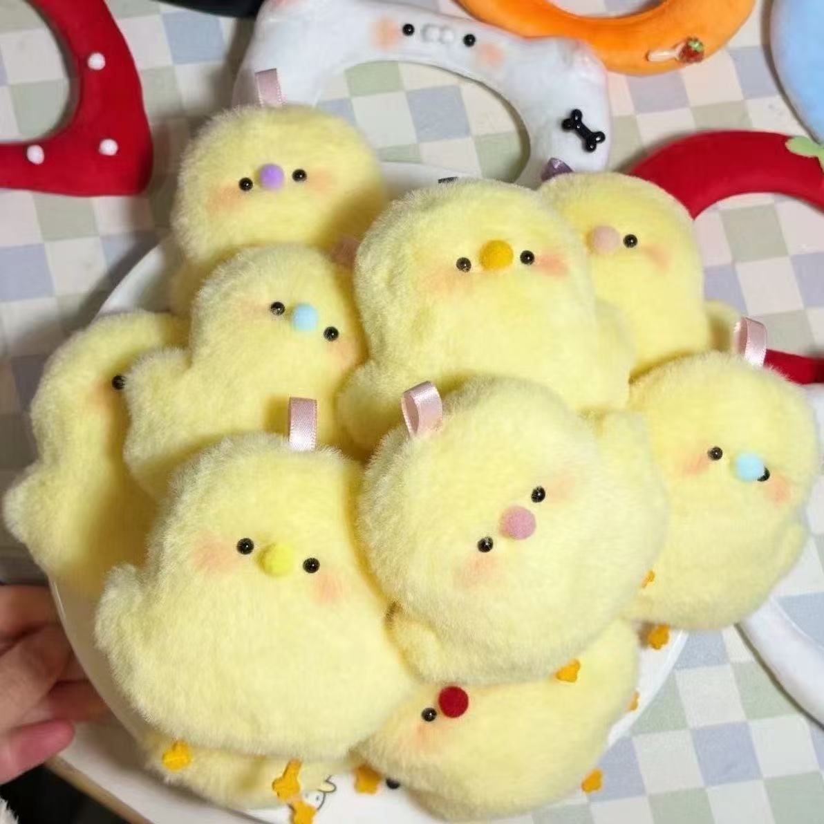 Cute chick colgante de dibujos animados japoneses curar adorable animal mini muñeca de peluche bolsa colgante llavero