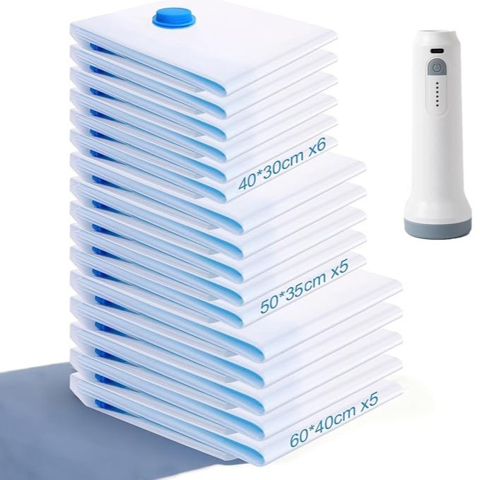 Bolsas de compresión de vacío azul transparente transfronterizas bolsas de almacenamiento de bombeo de vacío chaquetas de plumas de viaje de vacío edredones de mudanza de almacenamiento image 5