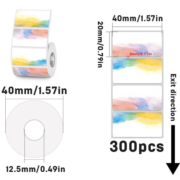 감열합성지 40*20.300 수채화