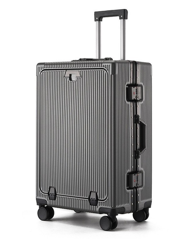 Apertura delantera varilla multifuncional para estudiantes marco de aluminio maleta para computadora hombres y mujeres rueda universal contraseña de embarque caja de viaje