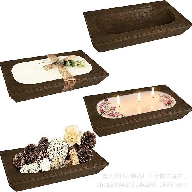 Деревянная подставка для свечей в стиле ароматерапии, декоративная подставка для свечей на День Благодарения, поднос для свечей в форме тестовой формы