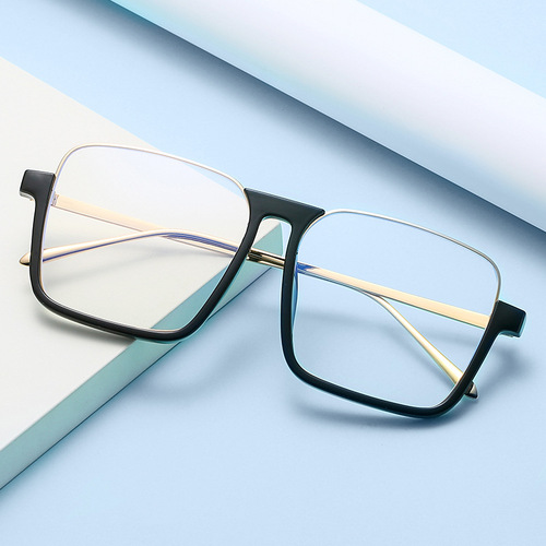 2024 new anti-blue light frame glasses, slimming without makeup, matching styling glasses, half frame, lightweight ins style