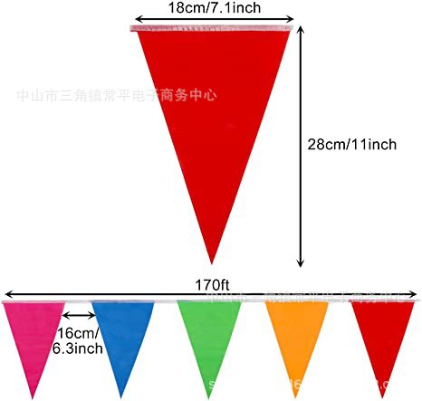 跨境串旗彩色小红旗三角彩旗户外拉旗工地布置开业装饰五彩小彩旗-阿里巴巴
