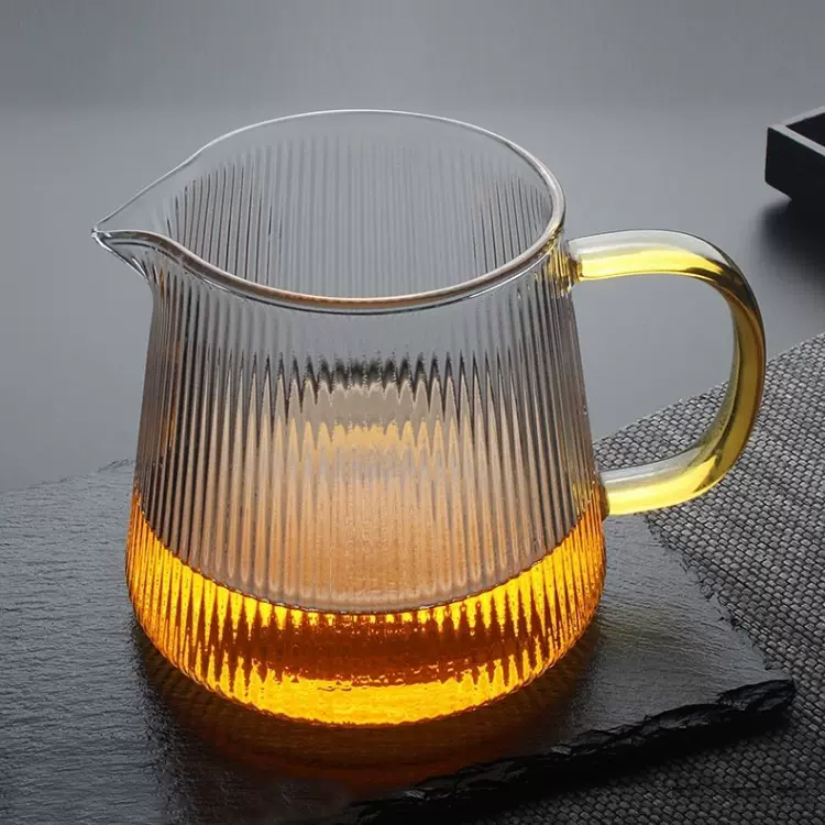 透明玻璃竖条纹公道杯 新款分茶器加厚茶海过滤茶叶茶海功夫茶具