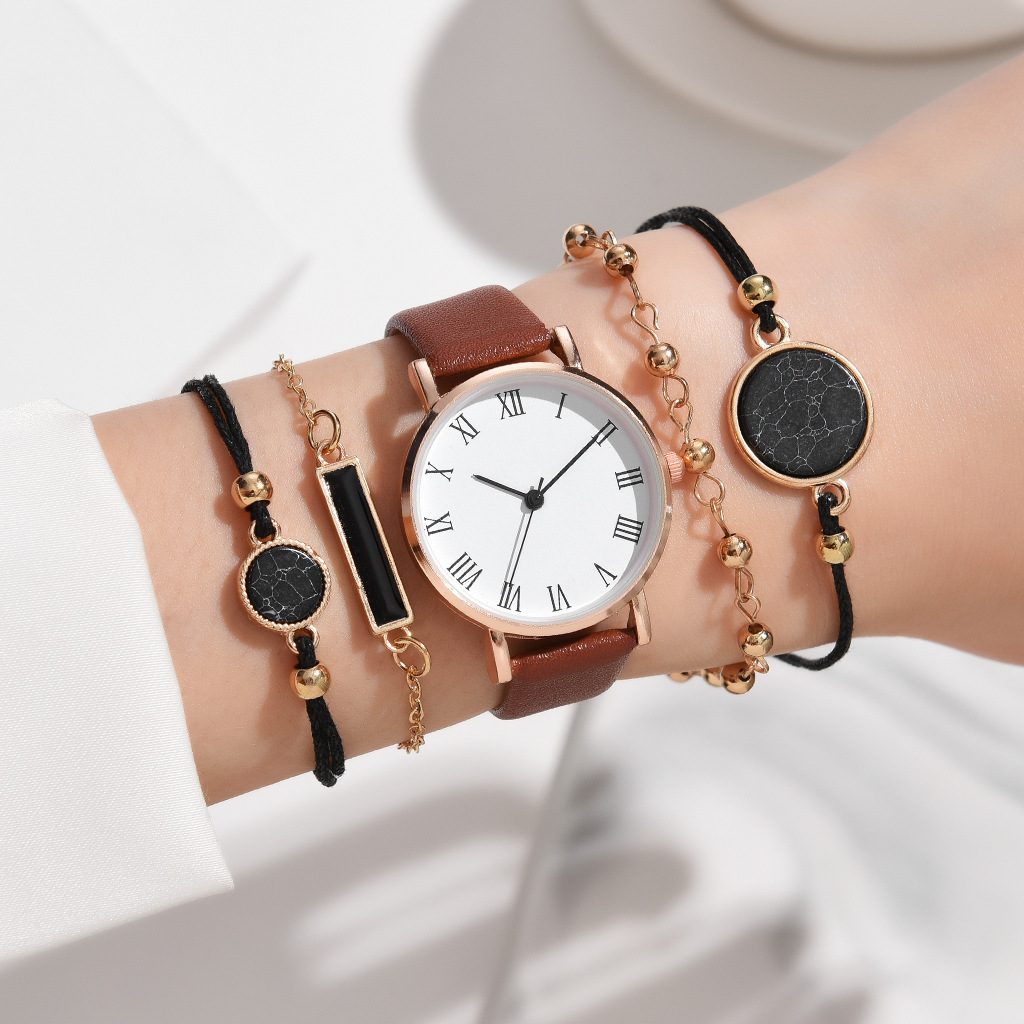 5 pcs/set boutique gift set spot fashion personality men's watch bracelet_voghion.com