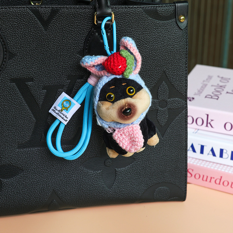 Bee Puppy Plush Doll Pendant Cute Girl Bag Hanging Keychain Bag Backpack Cartoon Doll