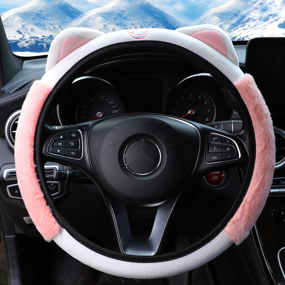 New Winter Cute Little Cat Ears Car Steering Wheel Cover Without Inner Ring Aliexpress Cross-Border E-Commerce Aliexpress