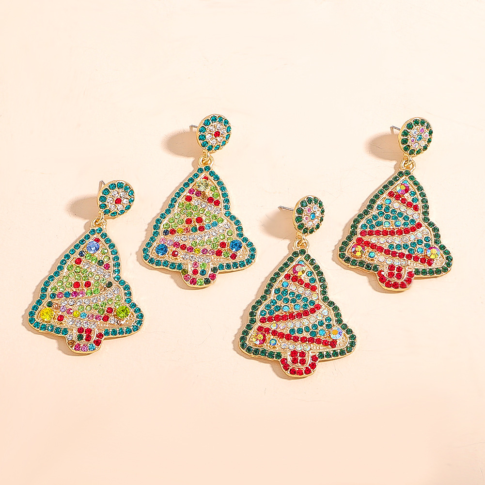 New Christmas Tree Earrings European And American Fashion Long Earrings display picture 3