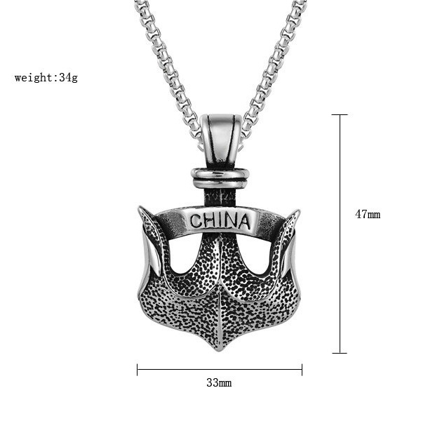 Collier pendentif ancre pour homme en acier inoxydable_voghion.com