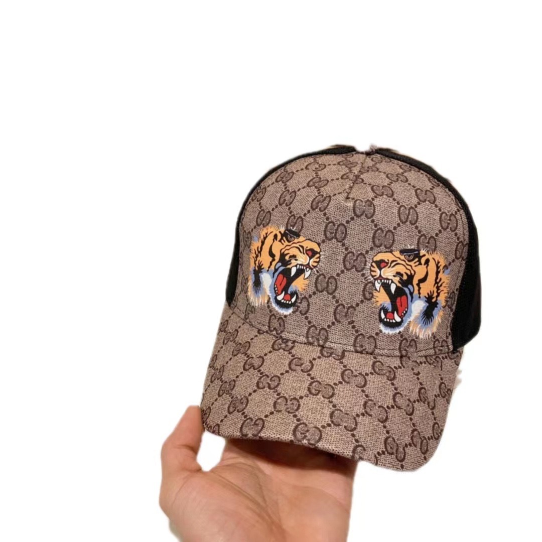 thumbnail for New fashion export Europe and the United States G printed mesh cap sunshade sunscreen breathable Joker animal pattern cross-border cap