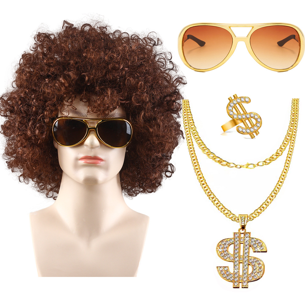 Brown Explosive Head Tea Cat Dollar Open Ring Dollar Necklace