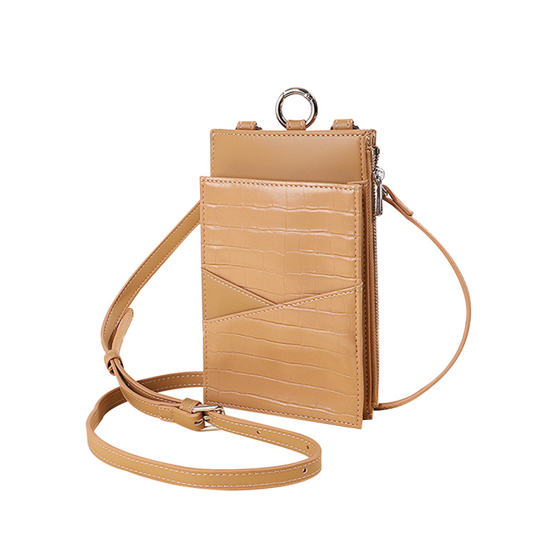 Bolsa de tendencia para teléfonos móviles con patrón de piedra en V. Bolsa de hombro de verano para mujeres. Bolsa de cambio móvil de moda ligera.