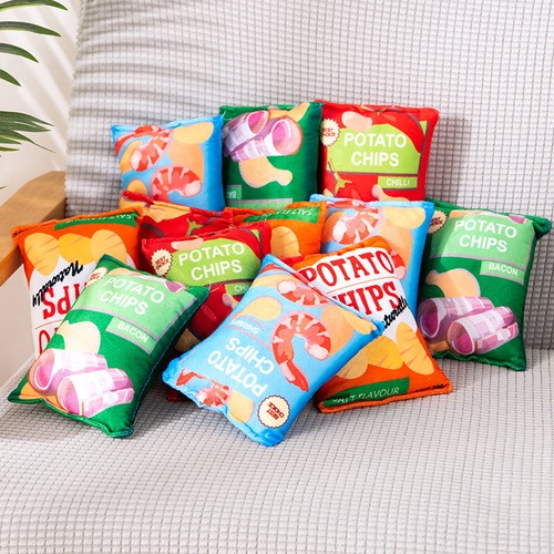 Plush simulated rattle paper potato chips pet voice toy dog ​​toy Teddy small dog rattle paper potato chips