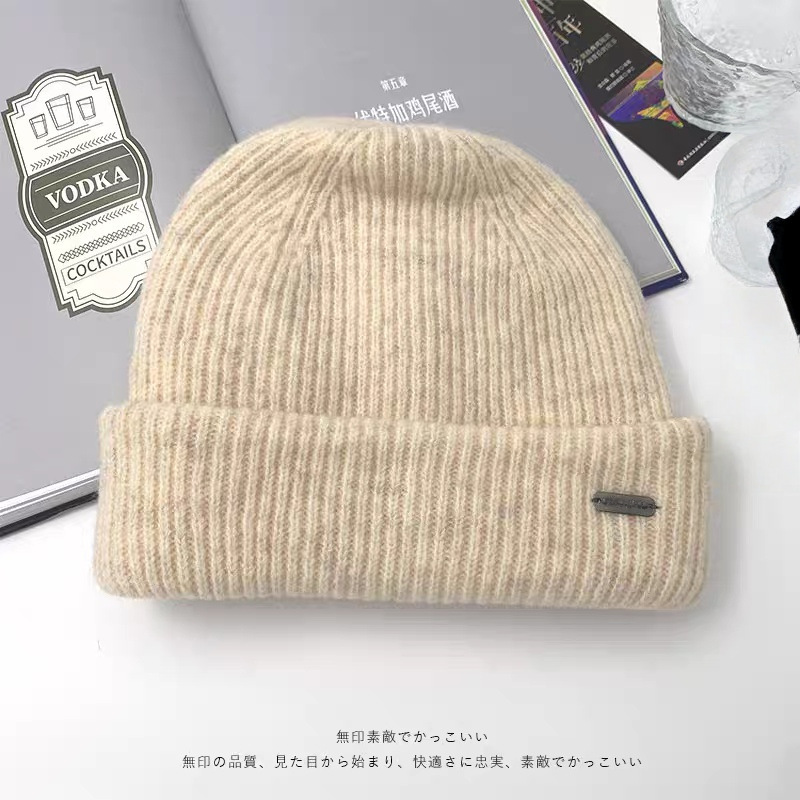 针织帽女秋冬显脸小堆堆帽大头毛线帽子秋冬护耳钢标保暖月子冷帽|undefined