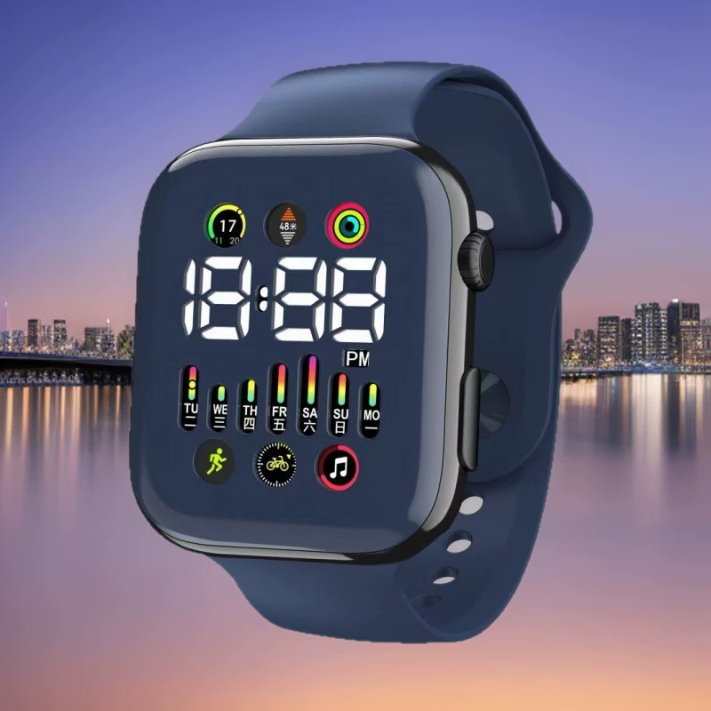 Electronic fashionable digital watch, for import, simple and elegant design, for secondary school