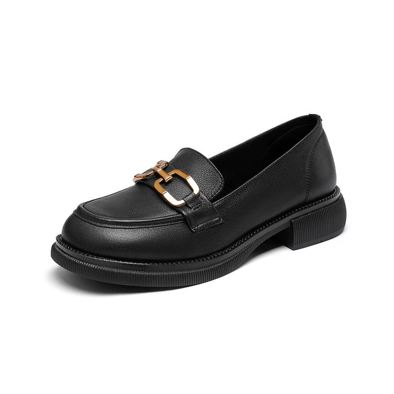 Retro comfortable loafers English style, genuine leather, British style