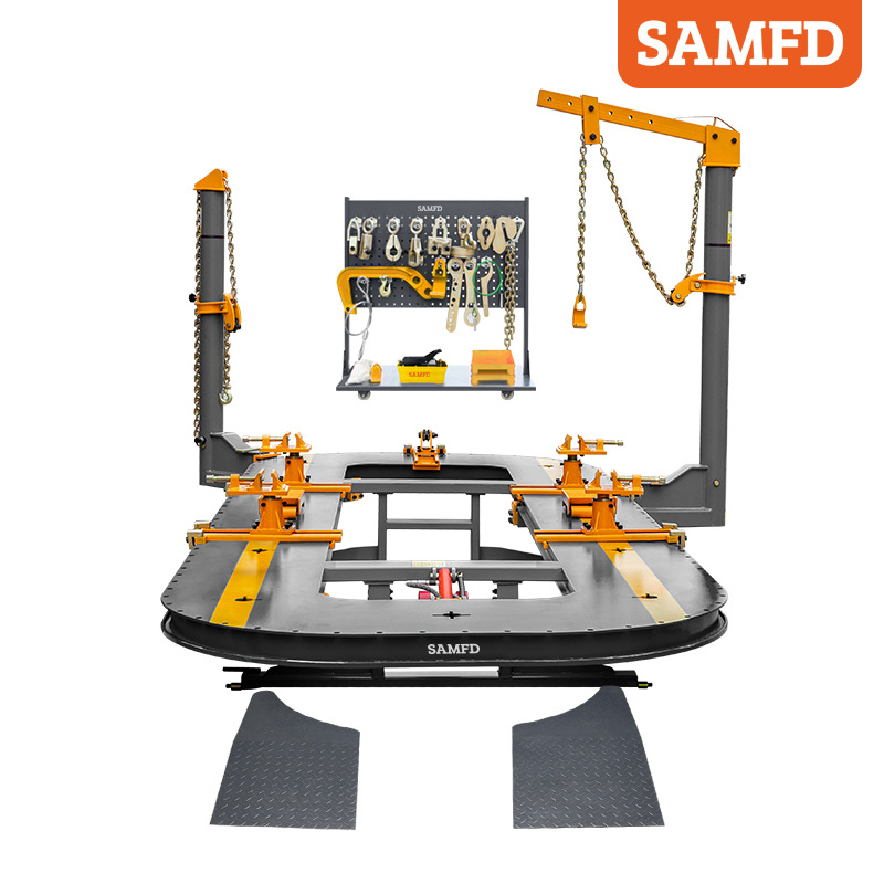 Fábrica SAMFD exporta enderezadora de vigas de corte de paneles completos para reparación de herramientas de plataforma de chapa automotriz