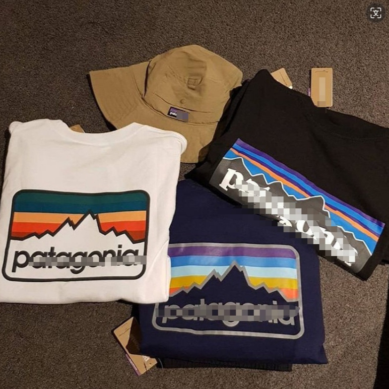 Estilo americano Patagonia al aire libre montaña serie hombres y mujeres del mismo estilo popular verano Camiseta de manga corta
