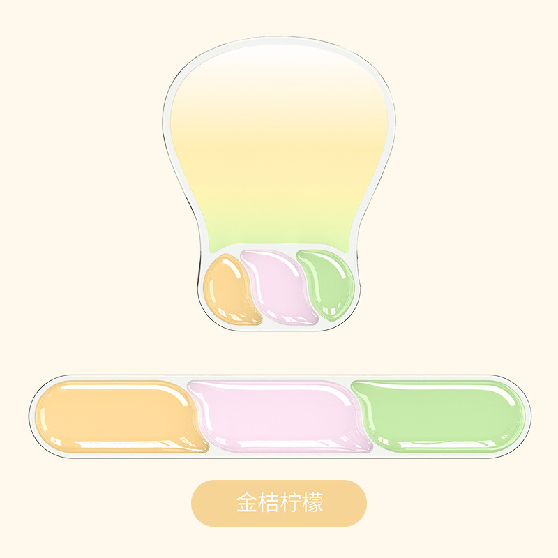 夏さわやかなクリスタル透明マウスパッド透明リストパッドシリコンマウスパッドオフィスキーボードパッドクロスボーダーホットスタイル|undefined