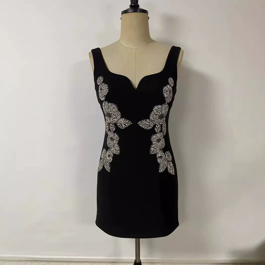 В наличии: Новинка 2024 года, весенняя коллекция, европейско-американский стиль, элегантное приталенное платье класса люкс с тяжелой вышивкой бисером, для торжественных мероприятий.