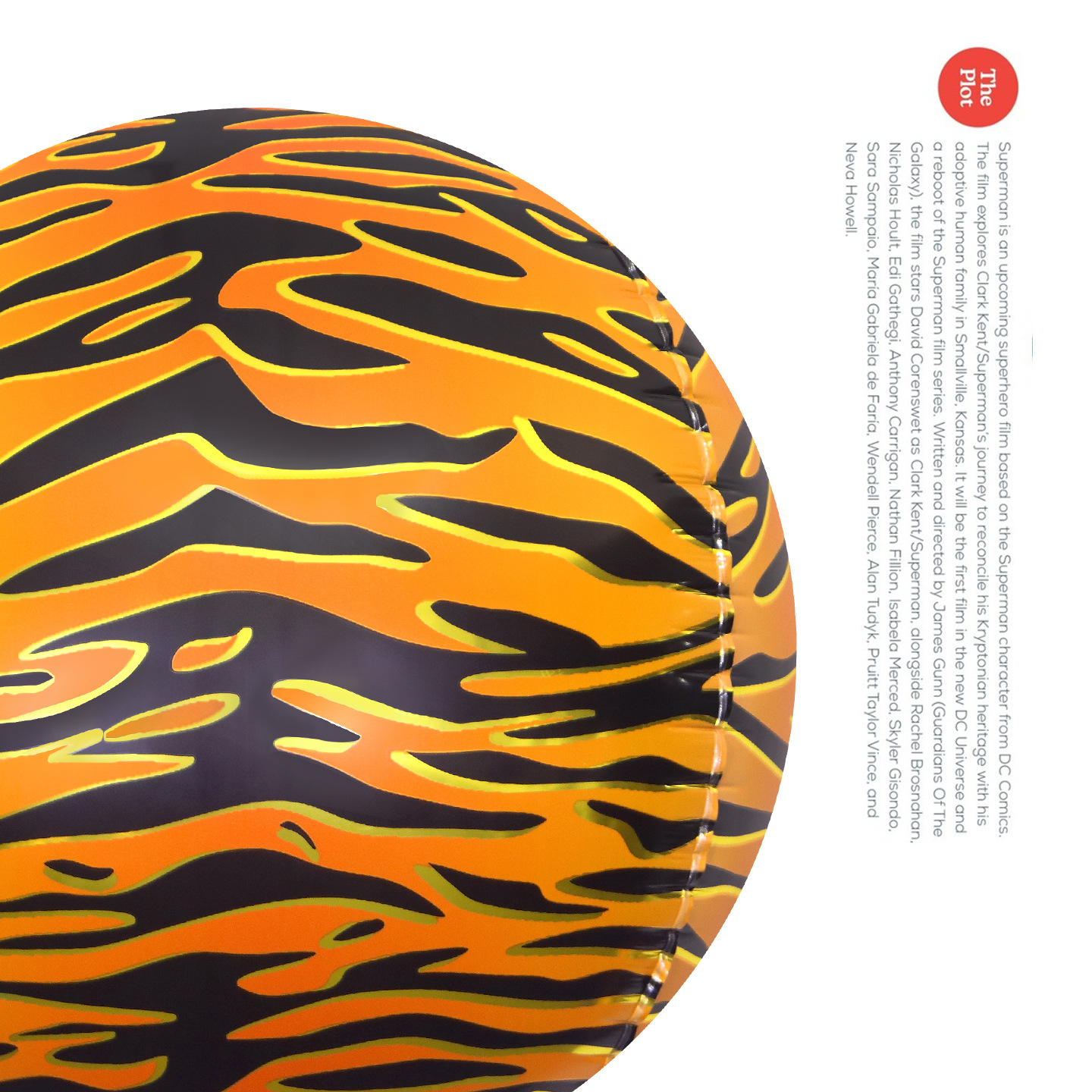 Decoración de fiesta de cumpleaños para fotos de fondo props 4D estereoscópicos circulares patrón de estriado de animales de película de aluminio gran globo