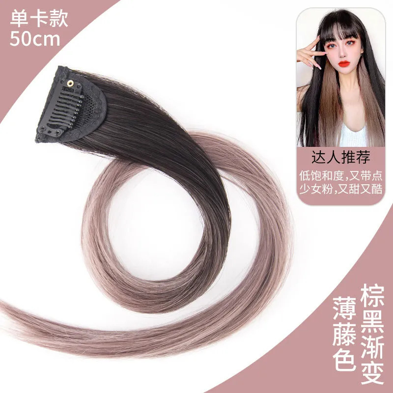 Gradiente orejas colgantes pelucón mujer verano pinch pelucón de color cabello largo extensión de cabello falso cabello colgante teñido pelucón