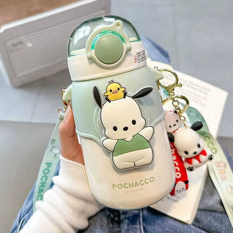 Детская термос-кукла Sanrio Kulomi для школы девочек, милая, с большой пузом, трубочка, чашка для воды 2024 новая модель
