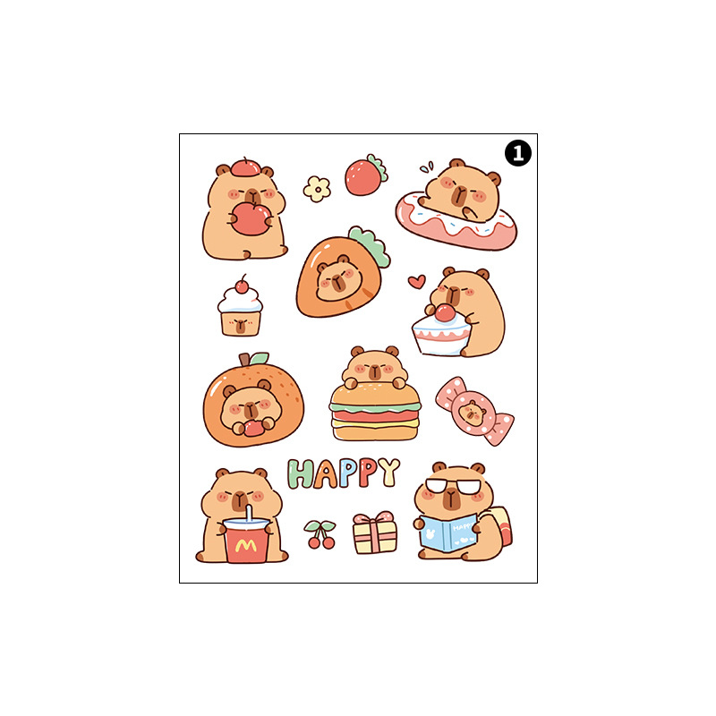 Pegatinas capibara niñas niños pegatinas delfín diy pequeño patrón pegatinas de mascotas material de campana pegatinas de sellado