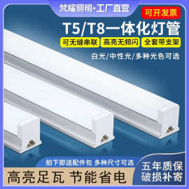 一体化led灯管T5超亮0.3米日光灯t8灯条家用全套节能支架光管1米