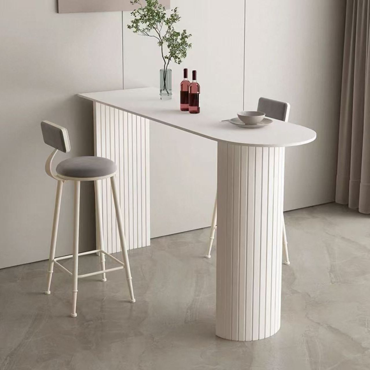 Cream Style Slate Bar Table and Chairs for Home Living Room Partition Small Apartment Water Bar Side Table Balcony Small Bar