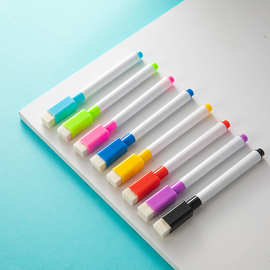 厂家直供彩芯黑芯白板笔灯板笔创意带刷水性环保可擦笔可加LOGO
