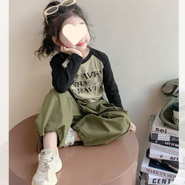 女童套装春秋款2025新款洋气时髦女孩秋季衣服儿童秋装工装两件套