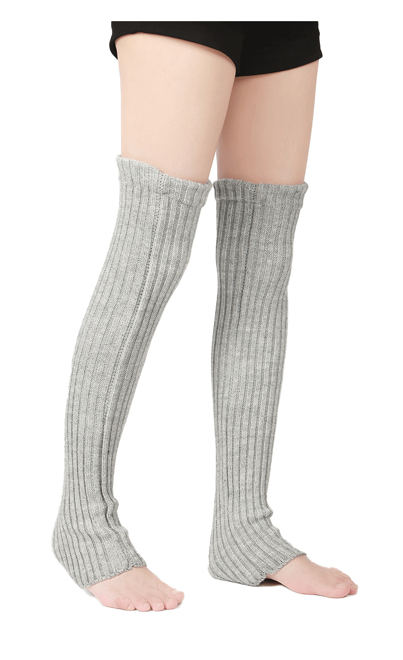 Beinwärmer Gestrickte Warme Yoga-Socken Für Frauen Frühlingssport Über Dem Knie Leggings_voghion.com