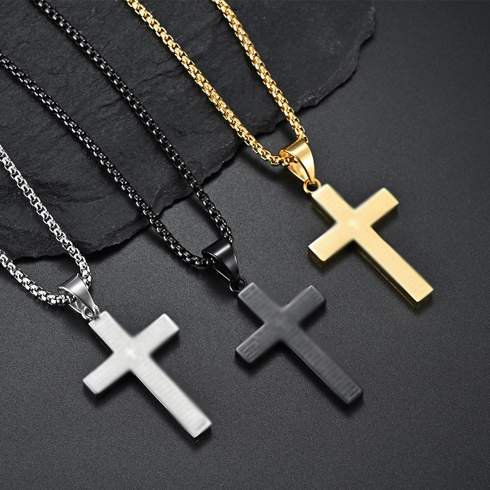 Hot selling stainless steel cross pendant men's titanium steel non fading necklace accessories