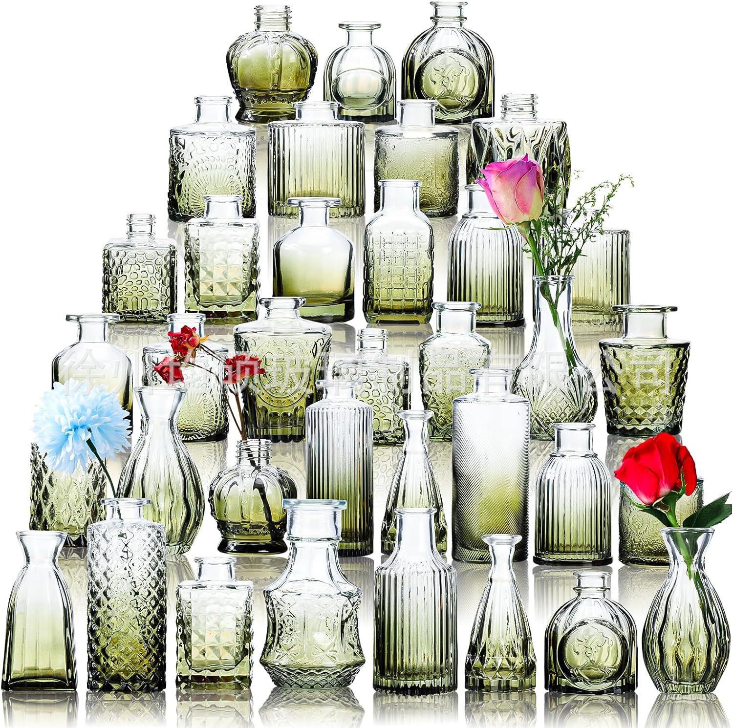 [지중해 꽃병] 36종 세트 (그라디언트 그린)