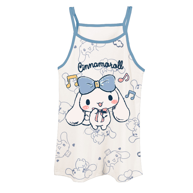 Girls' Summer Thin Cotton Striped Dress 100% Pure Cotton Babydoll Sleeveless Nightgown Children's Sleepwear for Little Girls and Babies Home Wear