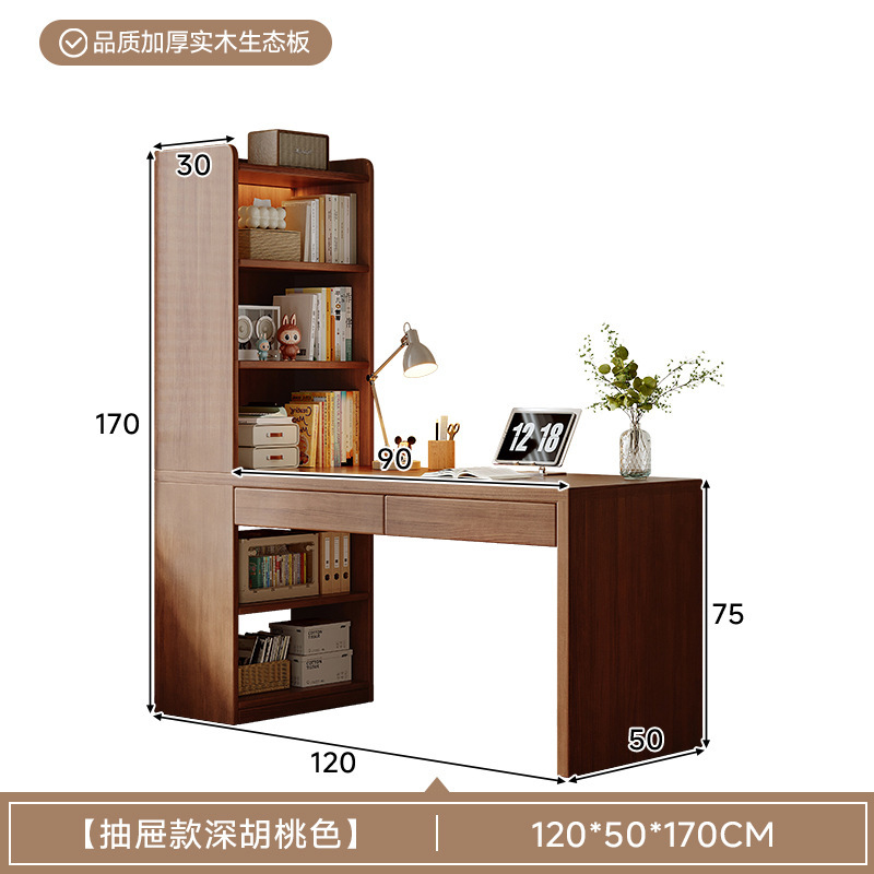 Escritorio de esquina, estantería, estantería, escritorio integrado, escritorio de estudio de escritura en el hogar para estudiantes, dormitorio, escritorio de computadora de madera maciza