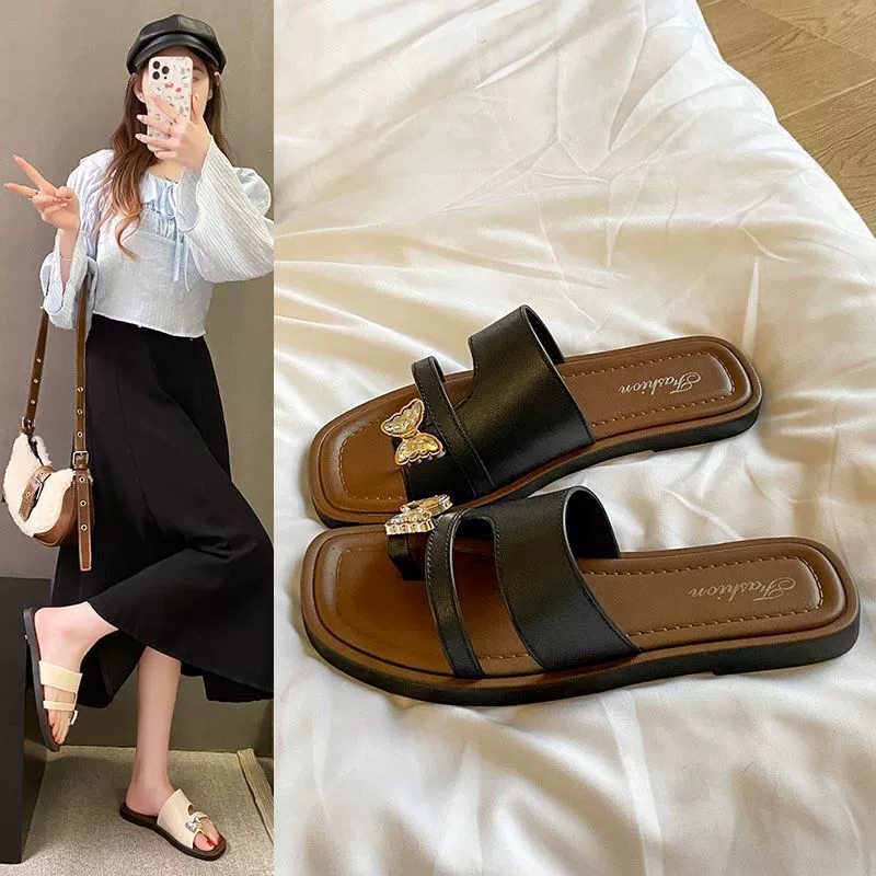 Водостойкие летние новые сандалии для женщин, модные ретро-универсальные тапочки в корейском стиле принцессы.