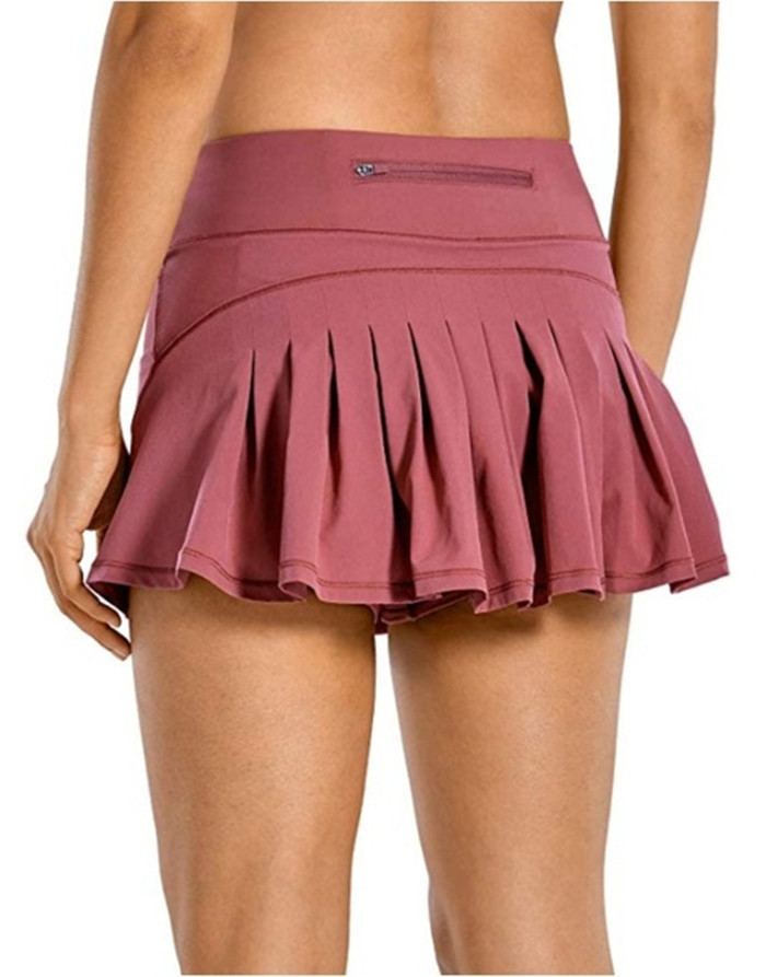 Summer Spring Sports Solid Color Spandex Polyester Above Knee Skirts display picture 4