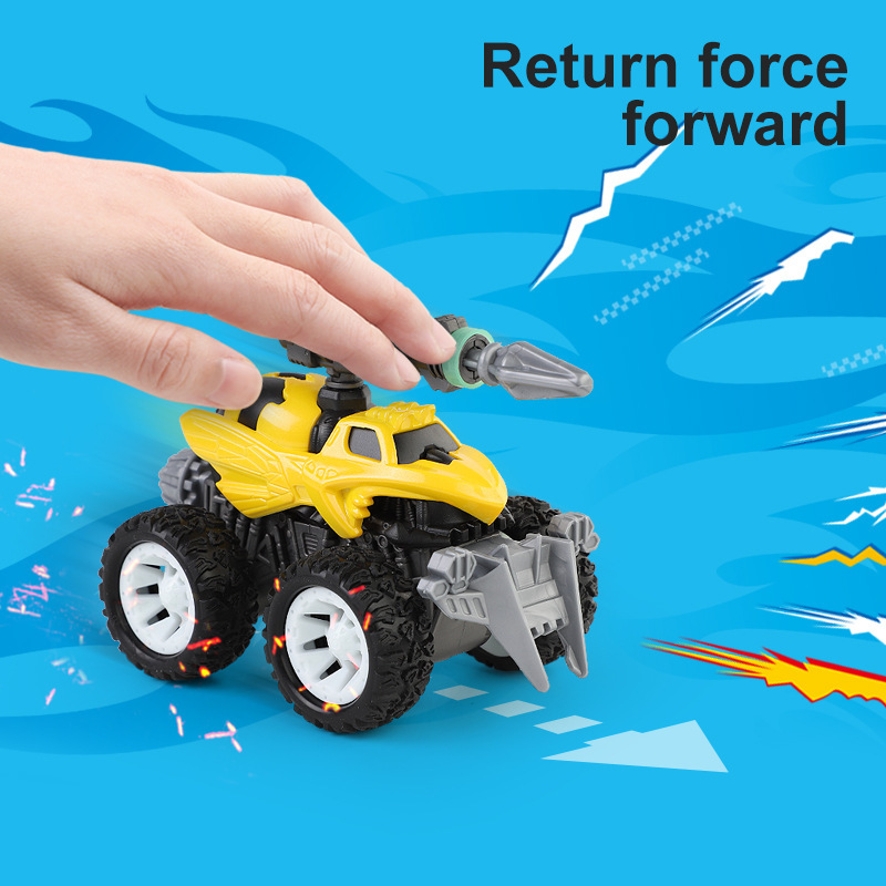 Transfronterizo Amazon DIY ensamblaje lanzamiento de proyectiles de artillería coche de pie grande coche de retroceso infantil coche de juguetes de dibujos animados resistente a la caída regalo