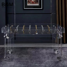 水晶玻璃桌上足球机透明钢化亚克力标准成人会所别墅高端桌上足球