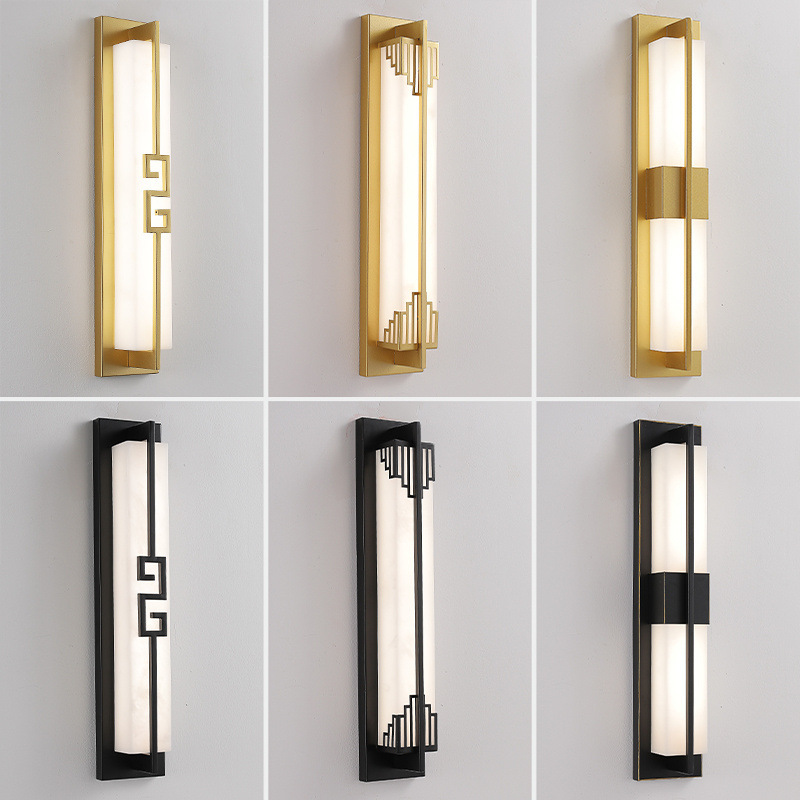 New Chinese Style Wall Lamp Living Room TV Background Wall Modern Simple Bedroom Bedside Corridor Outdoor Waterproof Wall Lamp Strip