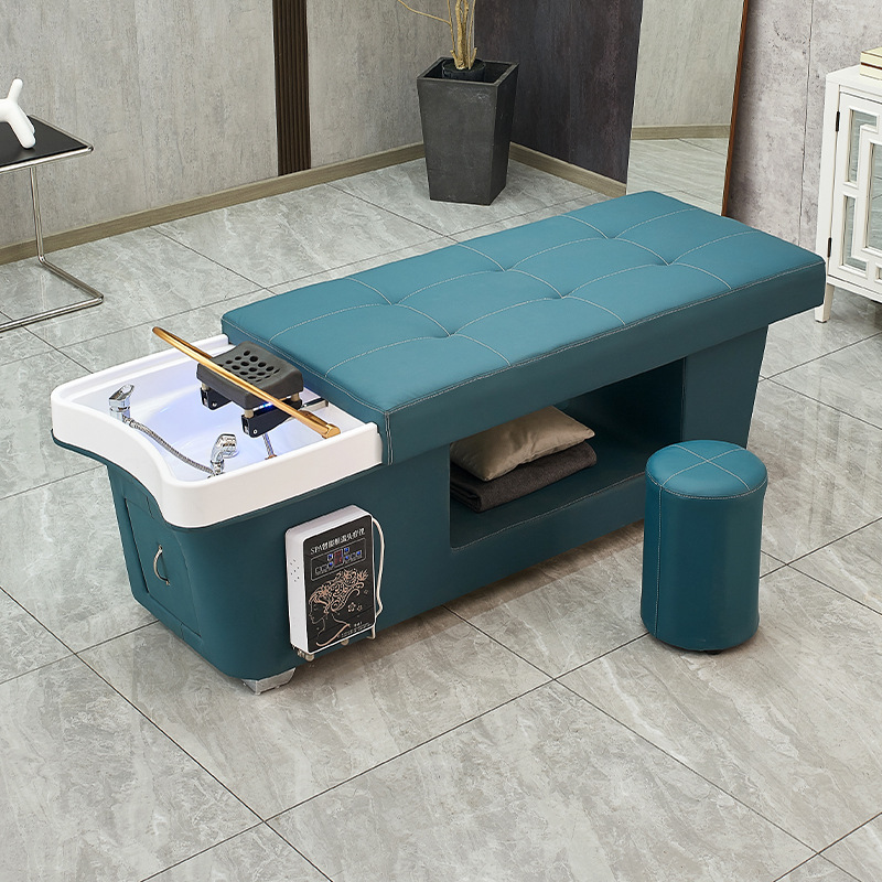 Cama de Champú con Circulación de Agua, Cama de Champú con Vapor para Salón de Belleza, Calentador de Agua Dedicado para Peluquería, Cama de Champú con Temperatura Constante para Peluquería