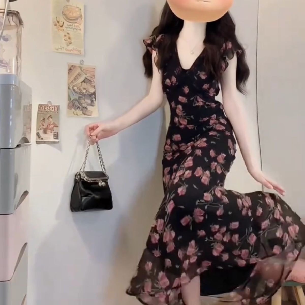 Summer black elegant design dress