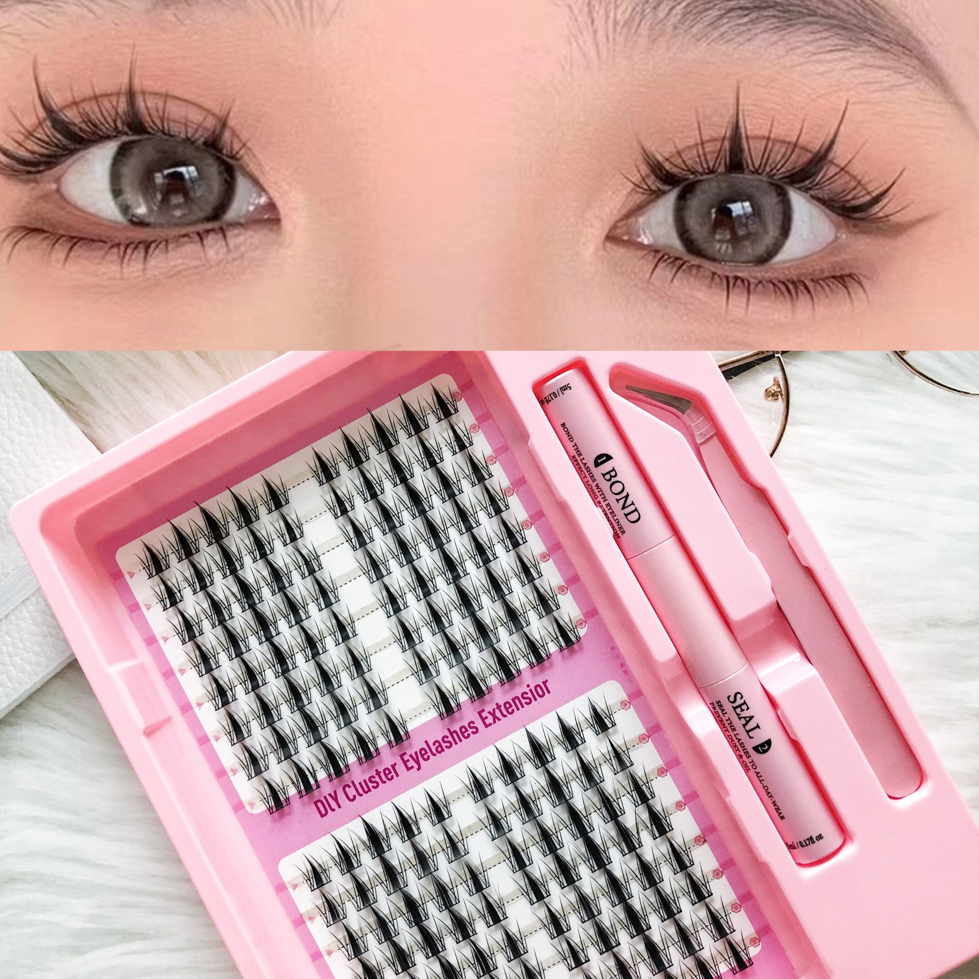 Conjunto de pestañas falsas transfronterizas de gran capacidad Barbie conejo de apariencia natural atmósfera animada sensación de pestañas falsas perezosas