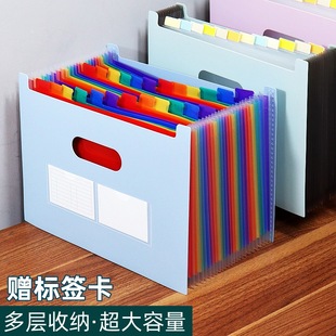 Amazon Multilayer A4 Organ Bag Morandi Color Folder Rainbow Mini Folder Standing Ticket File Folder