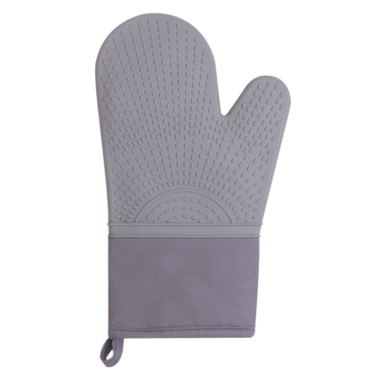 Guantes de Cinco Dedos Aislantes de Algodón y Silicona para Cocina y Horno